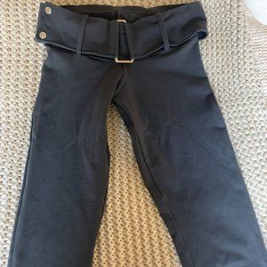 Couture Active Wear by Janis Saffell Belted Capri Size S/M Dark Gray